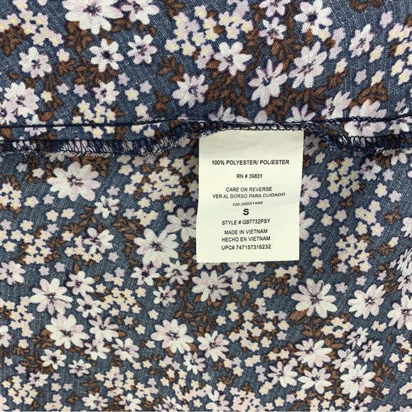 Women’s Gianni Bini Blue Brown White Polyester Floral Lace Maxi Dress Size Small - Picture 4 of 4